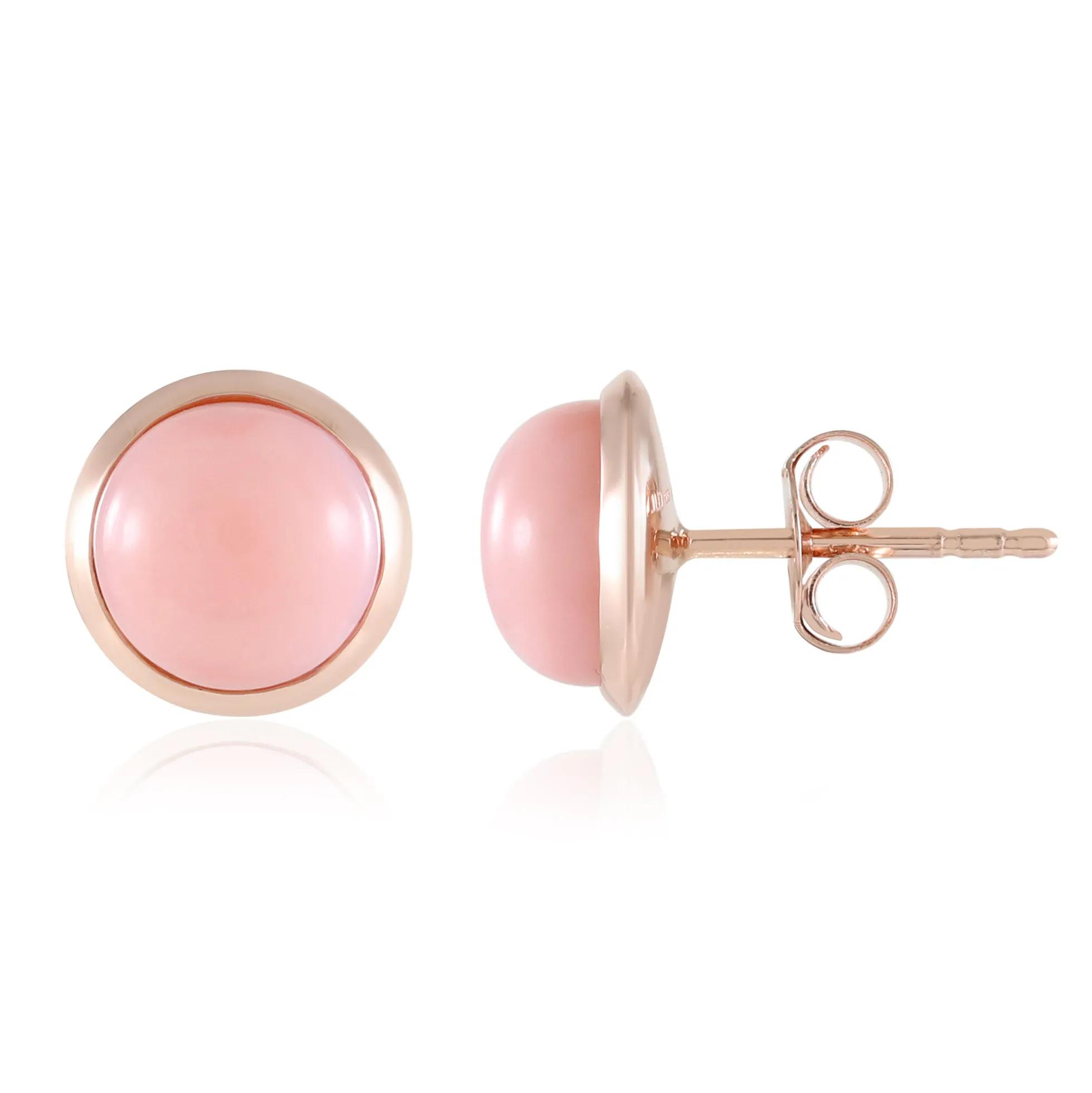 Pinkfarbener Opal-Silberohrringe