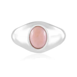 Pinkfarbener Opal-Silberring