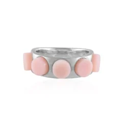 Pinkfarbener Opal-Silberring