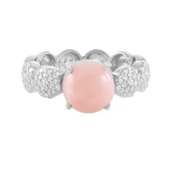Pinkfarbener Opal-Silberring