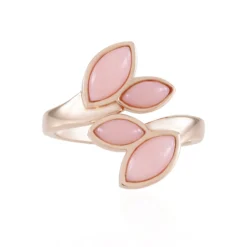 Pinkfarbener Opal-Silberring