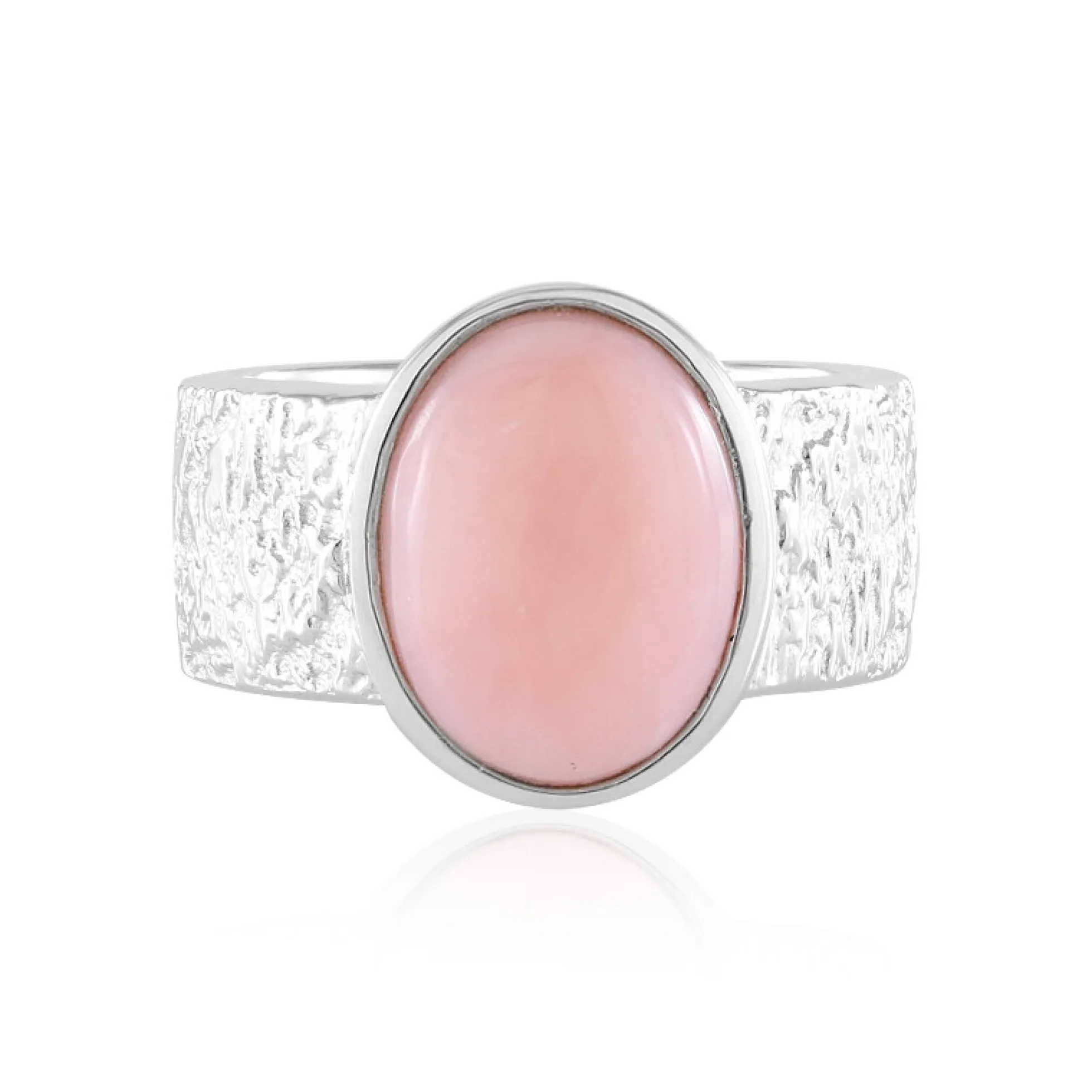 Pinkfarbener Opal-Silberring