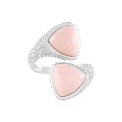 Pinkfarbener Opal-Silberring