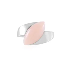 Pinkfarbener Opal-Silberring