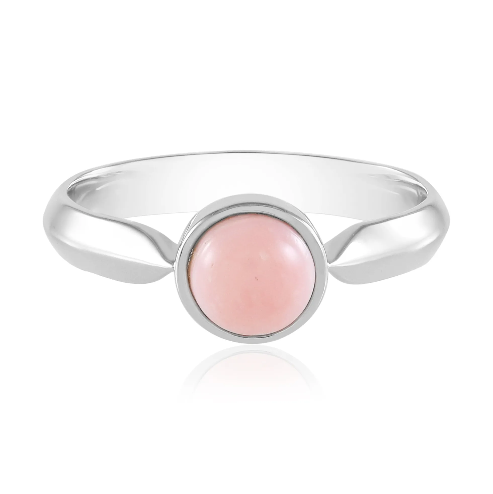 Pinkfarbener Opal-Silberring