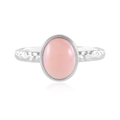 Pinkfarbener Opal-Silberring