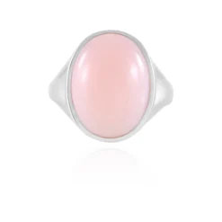 Pinkfarbener Opal-Silberring