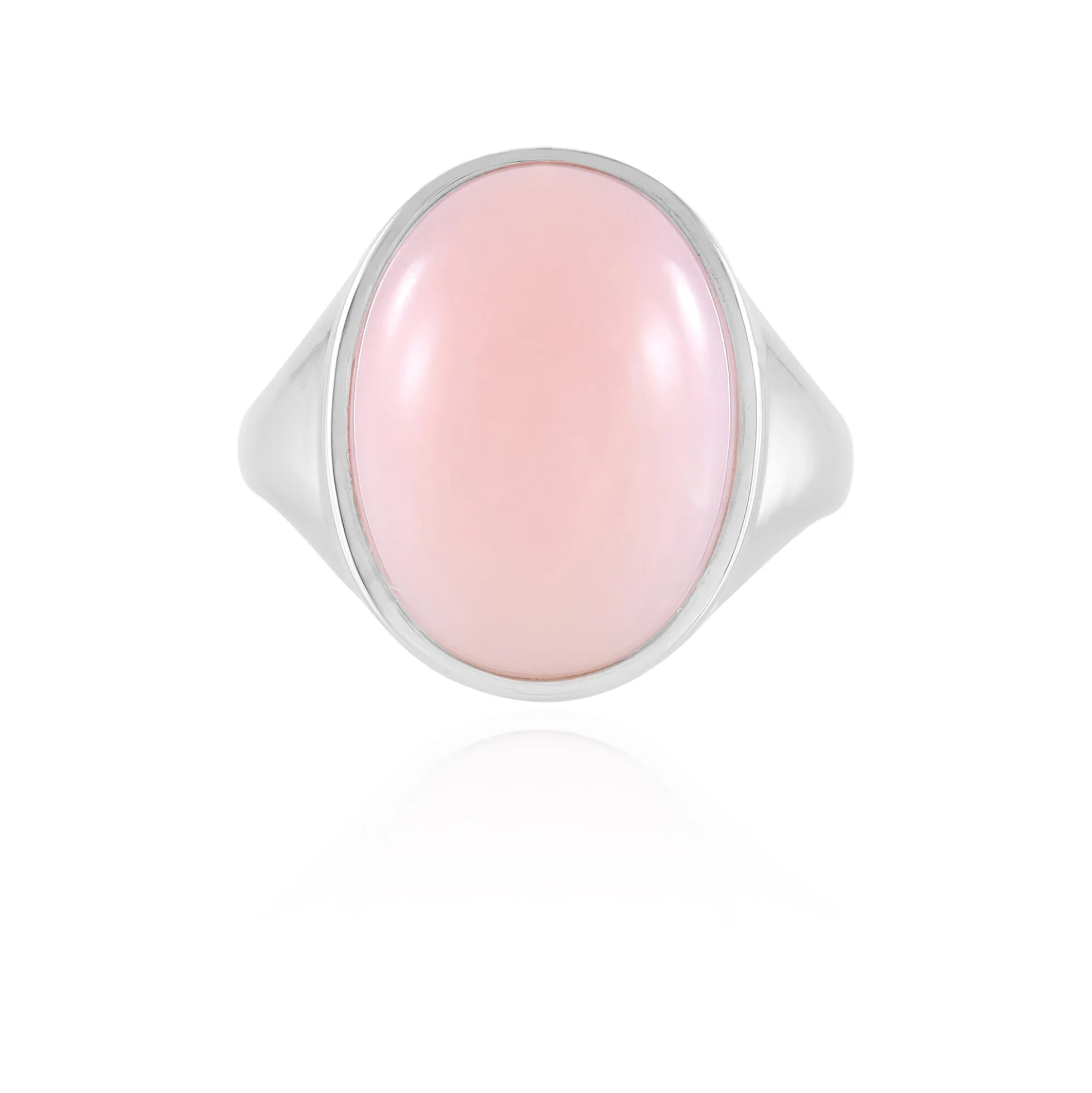 Pinkfarbener Opal-Silberring