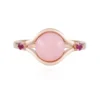 Pinkfarbener Opal-Silberring
