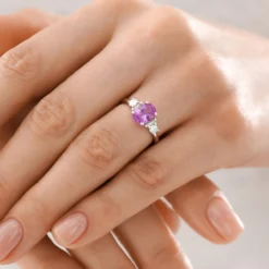 Pinkfarbener Saphir-Goldring