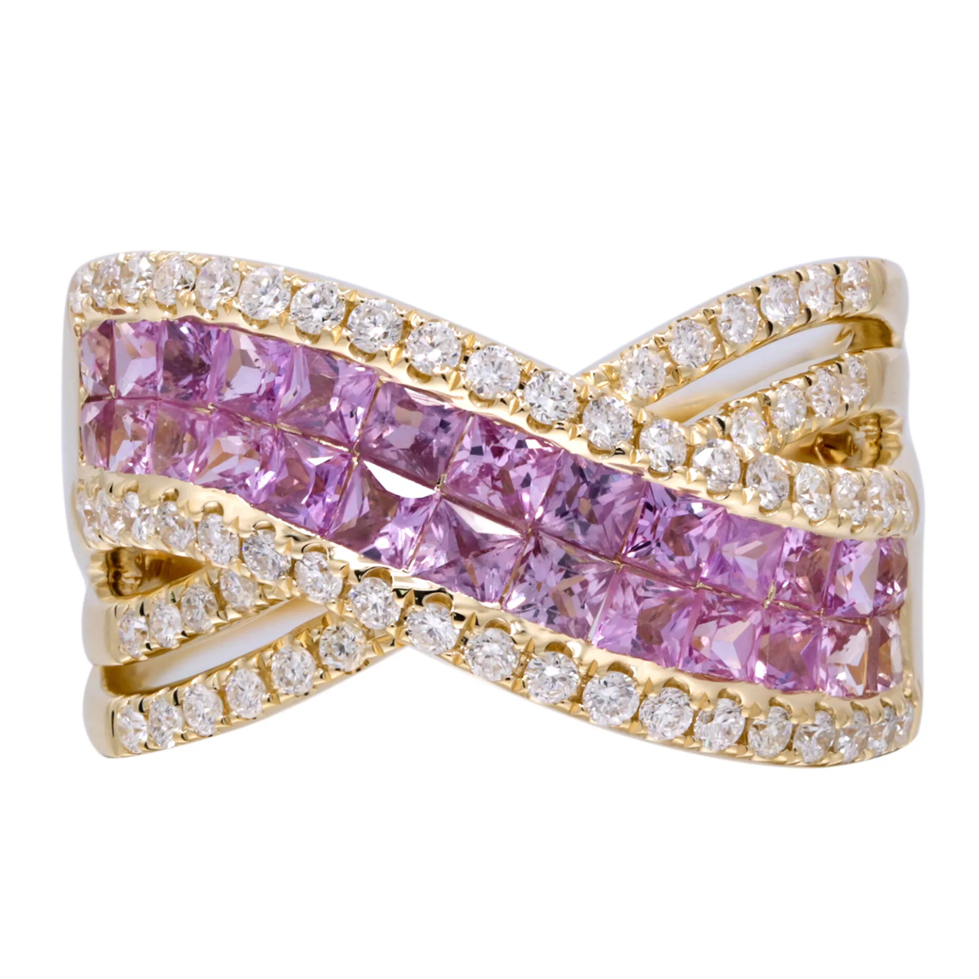 Pinkfarbener Saphir-Goldring