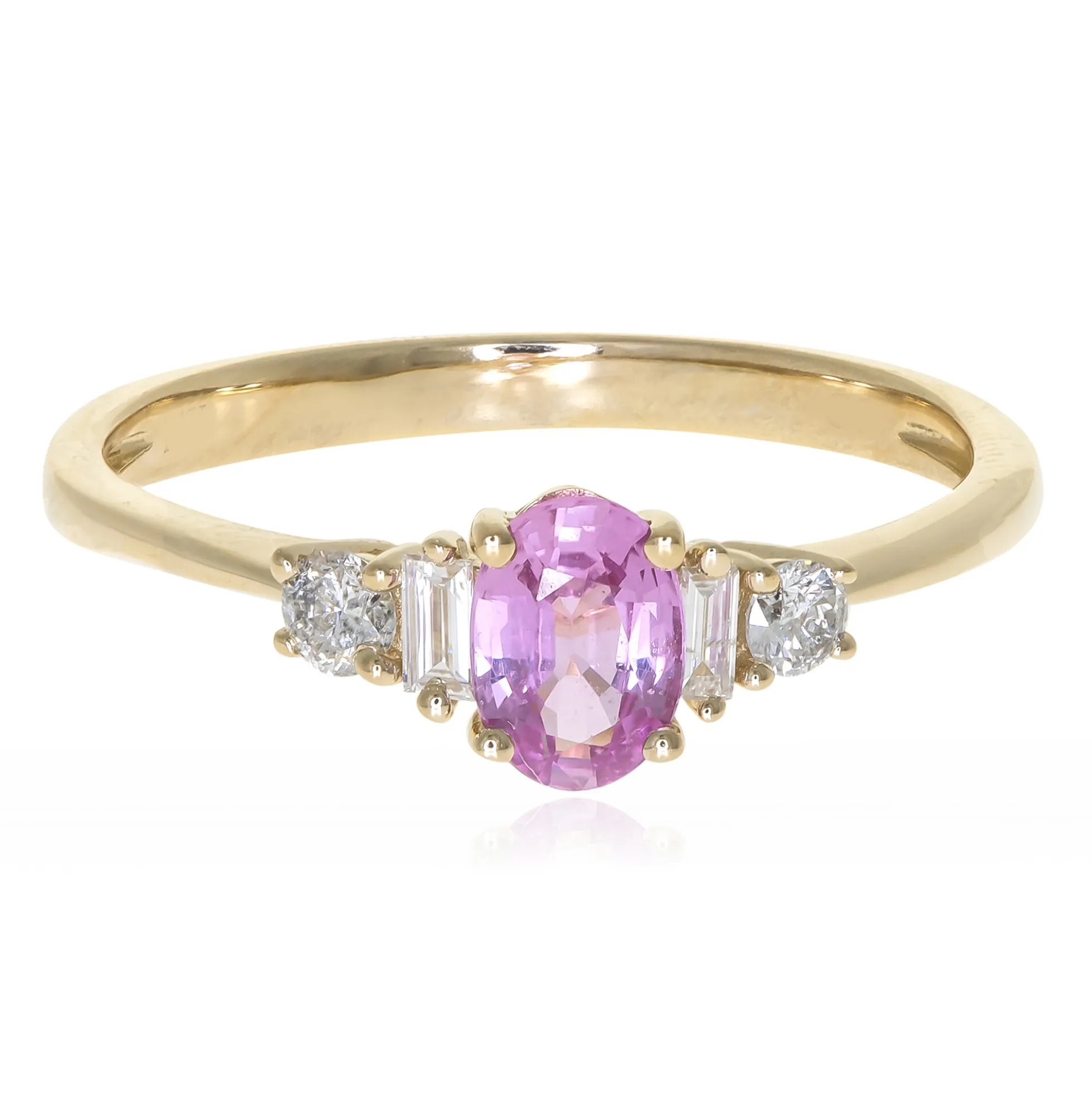 Pinkfarbener Saphir-Goldring
