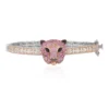 Pinkfarbener Saphir-Silberarmreif