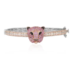 Pinkfarbener Saphir-Silberarmreif