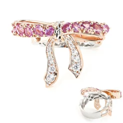 Pinkfarbener Saphir-Silberring