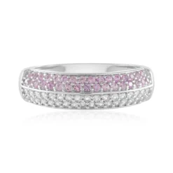 Pinkfarbener Saphir-Silberring