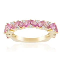 Pinkfarbener Tuléar-Saphir-Goldring
