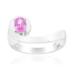 Pinkfarbener Tuléar-Saphir-Silberring