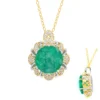 Pit D8-Smaragd-Silberhalskette