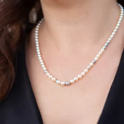 Platin-Akoya-Perlen-Goldcollier