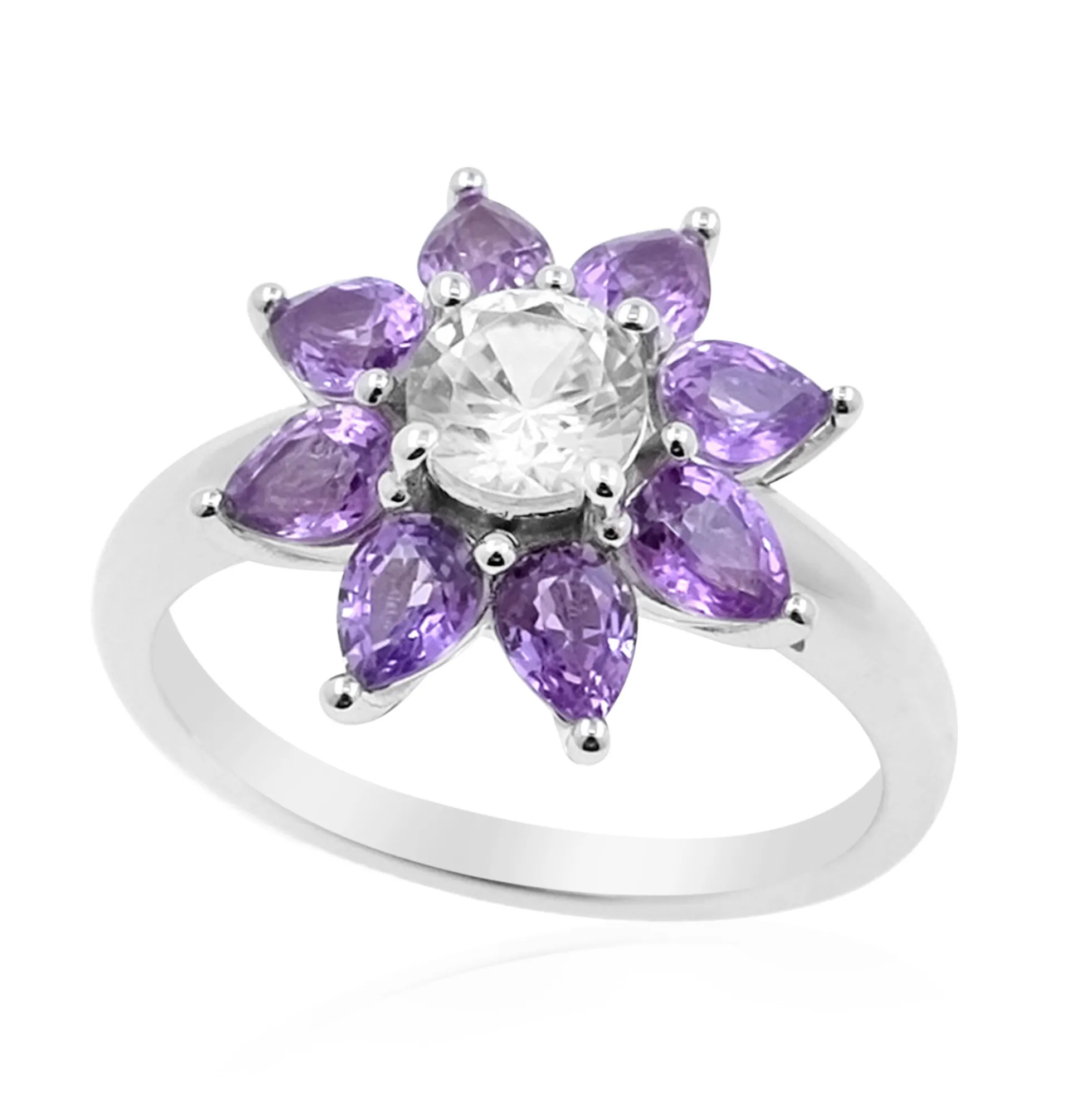 Purpurfarbener Ceylon-Saphir-Silberring