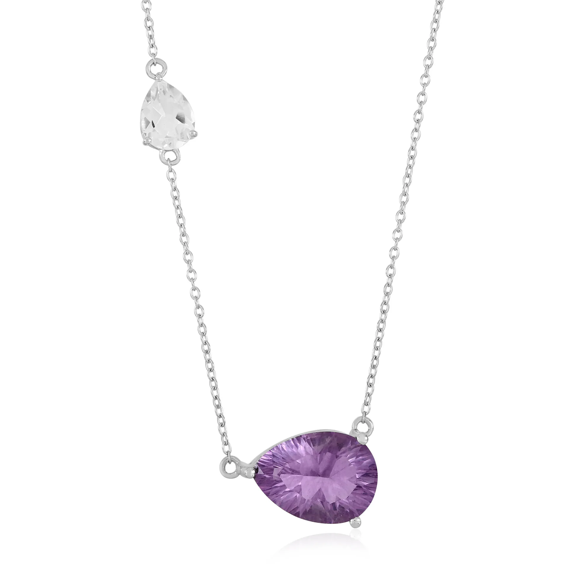 Purpurfarbener Fluorit-Silbercollier