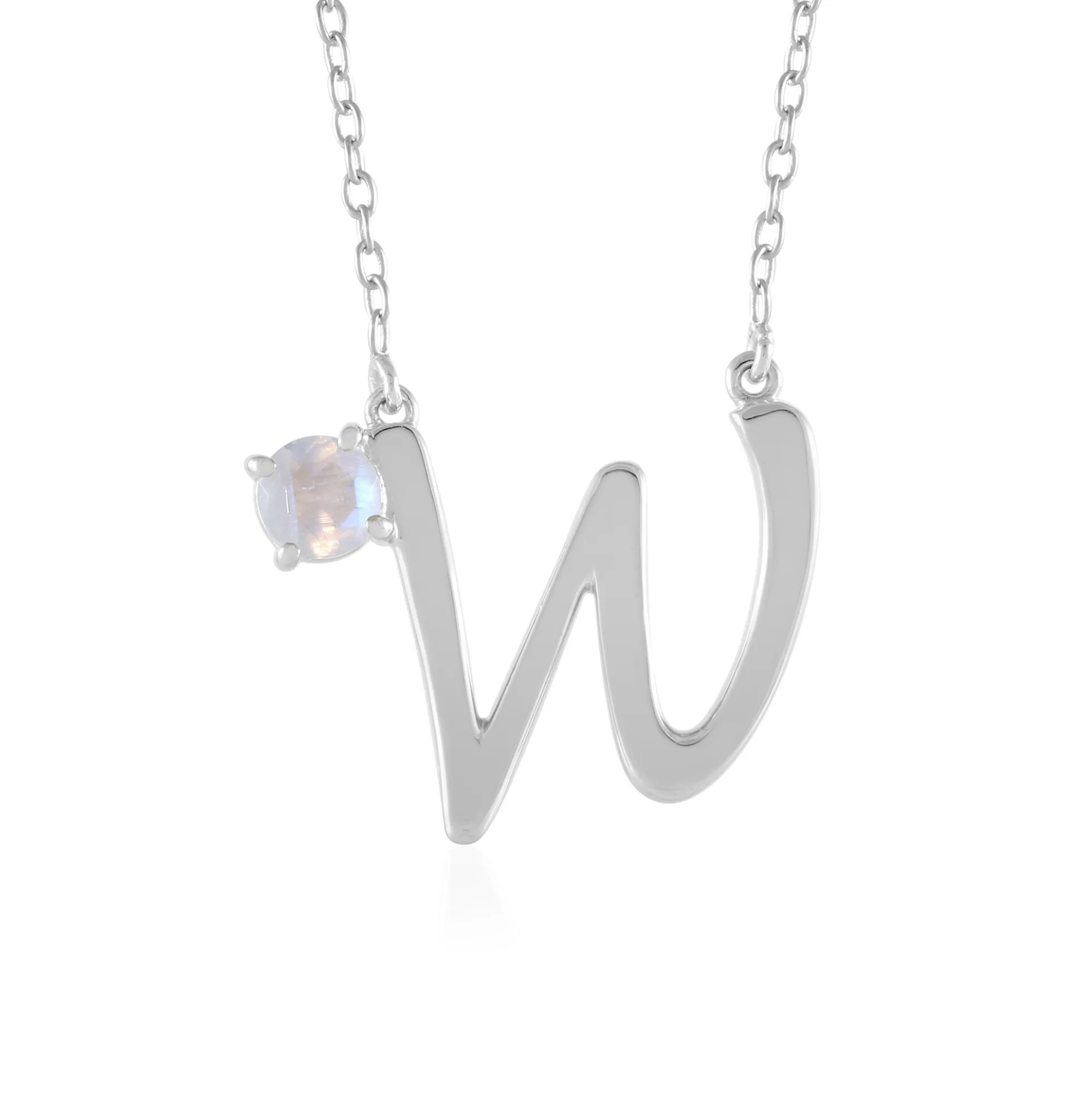 Regenbogen-Mondstein-Silbercollier