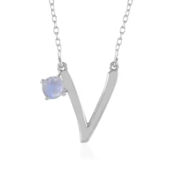Regenbogen-Mondstein-Silbercollier