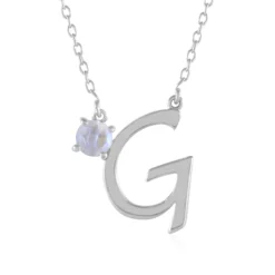 Regenbogen-Mondstein-Silbercollier