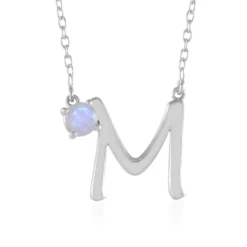 Regenbogen-Mondstein-Silbercollier