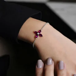 Rhodolith-Silberarmband