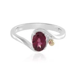 Rhodolith-Silberring mit Gold