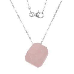 Rosenquarz-Silbercollier