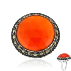 Roter Achat-Silberring