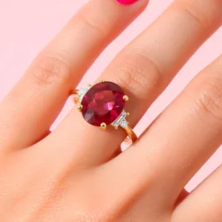Roter Fluorit-Goldring