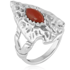 Roter Jaspis-Silberring