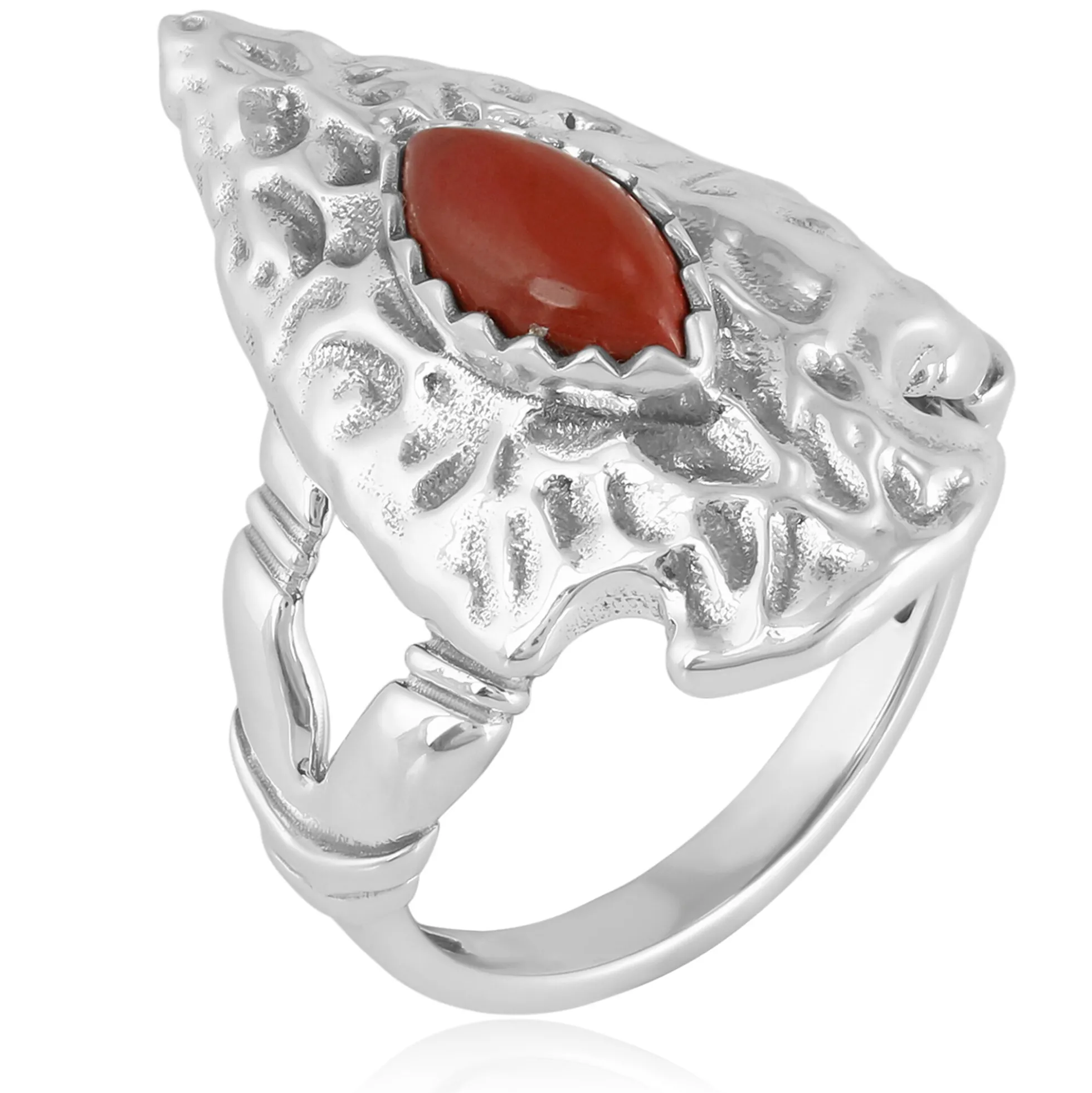 Roter Jaspis-Silberring
