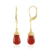 Roter Onyx-Silberohrringe