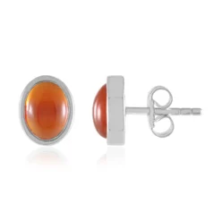 Roter Onyx-Silberohrringe