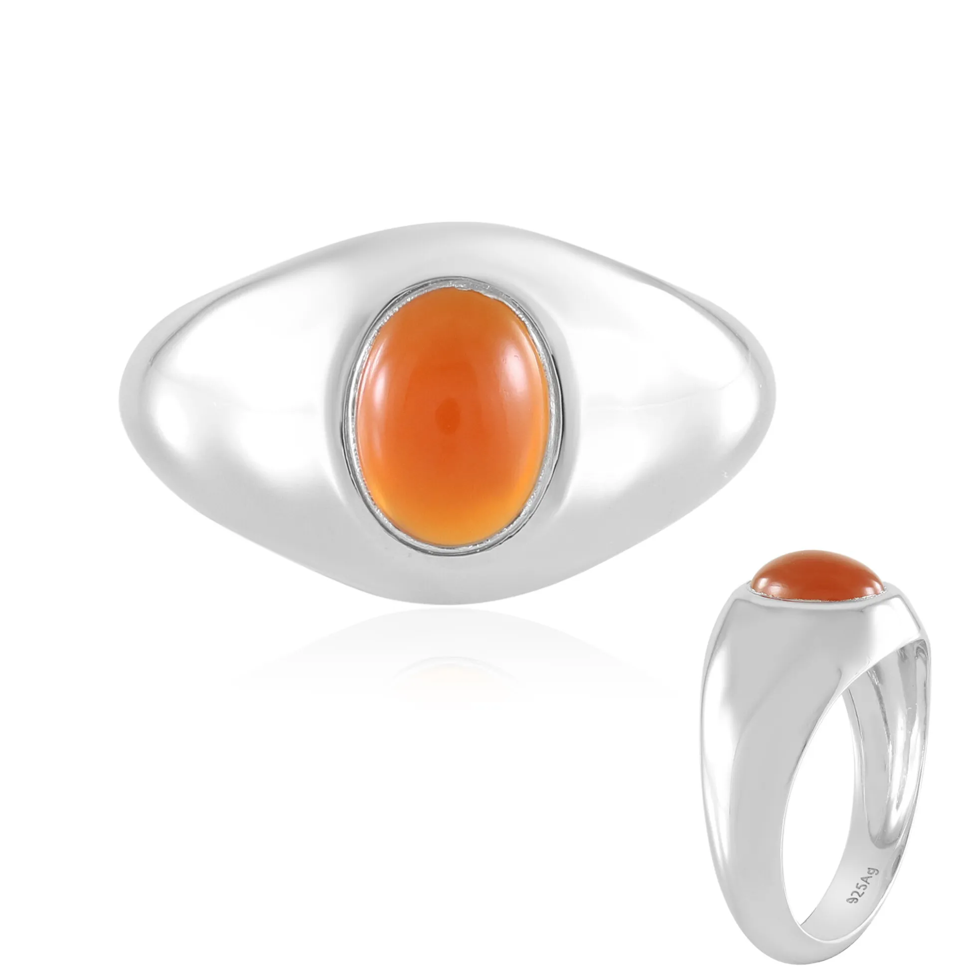 Roter Onyx-Silberring
