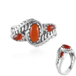 Roter Onyx-Silberring