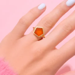 Roter Onyx-Silberring