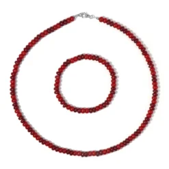 Roter Quarz-Silberset