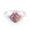Rotes Tigerauge-Silberring