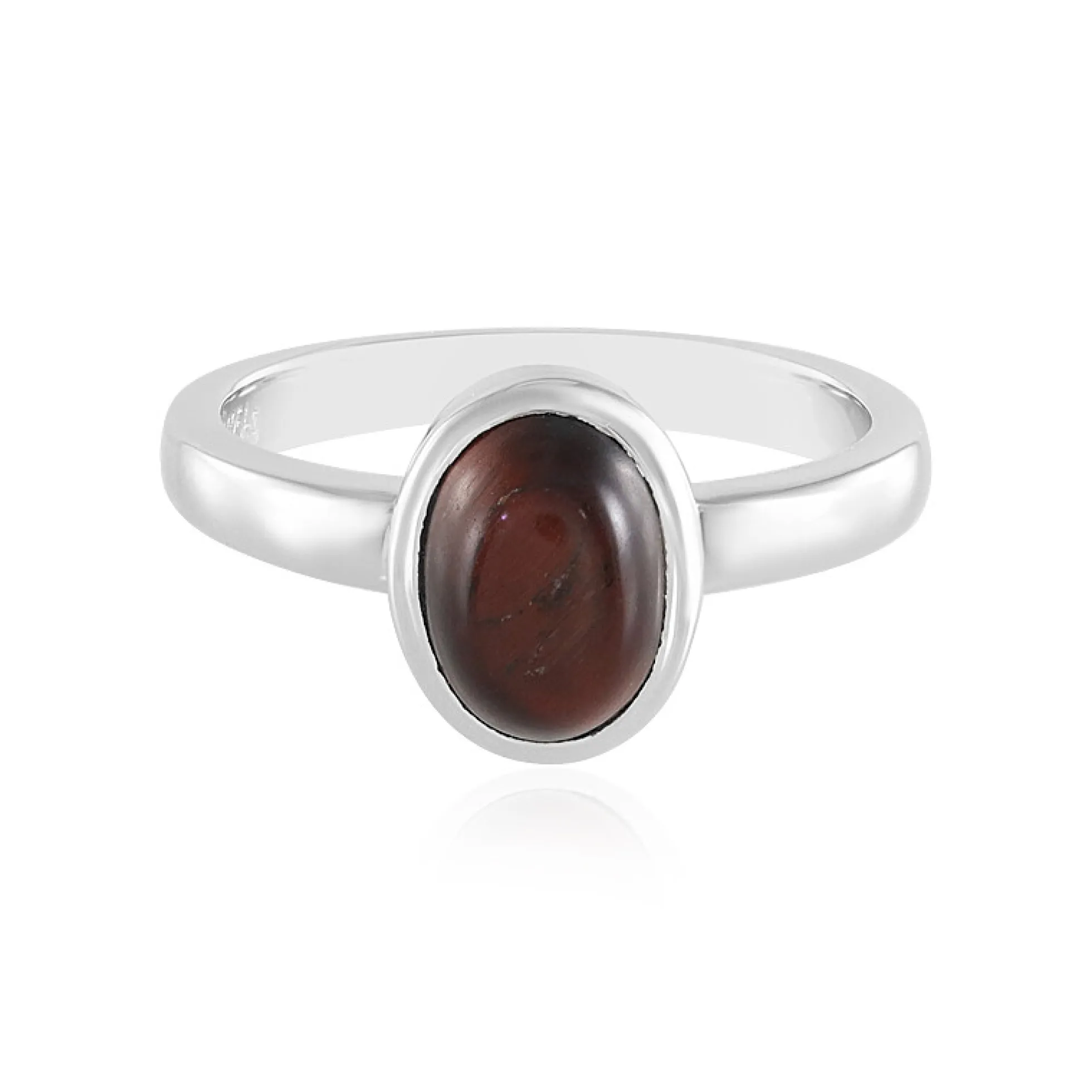 Rotes Tigerauge-Silberring
