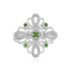Russischer Diopsid-Silberring