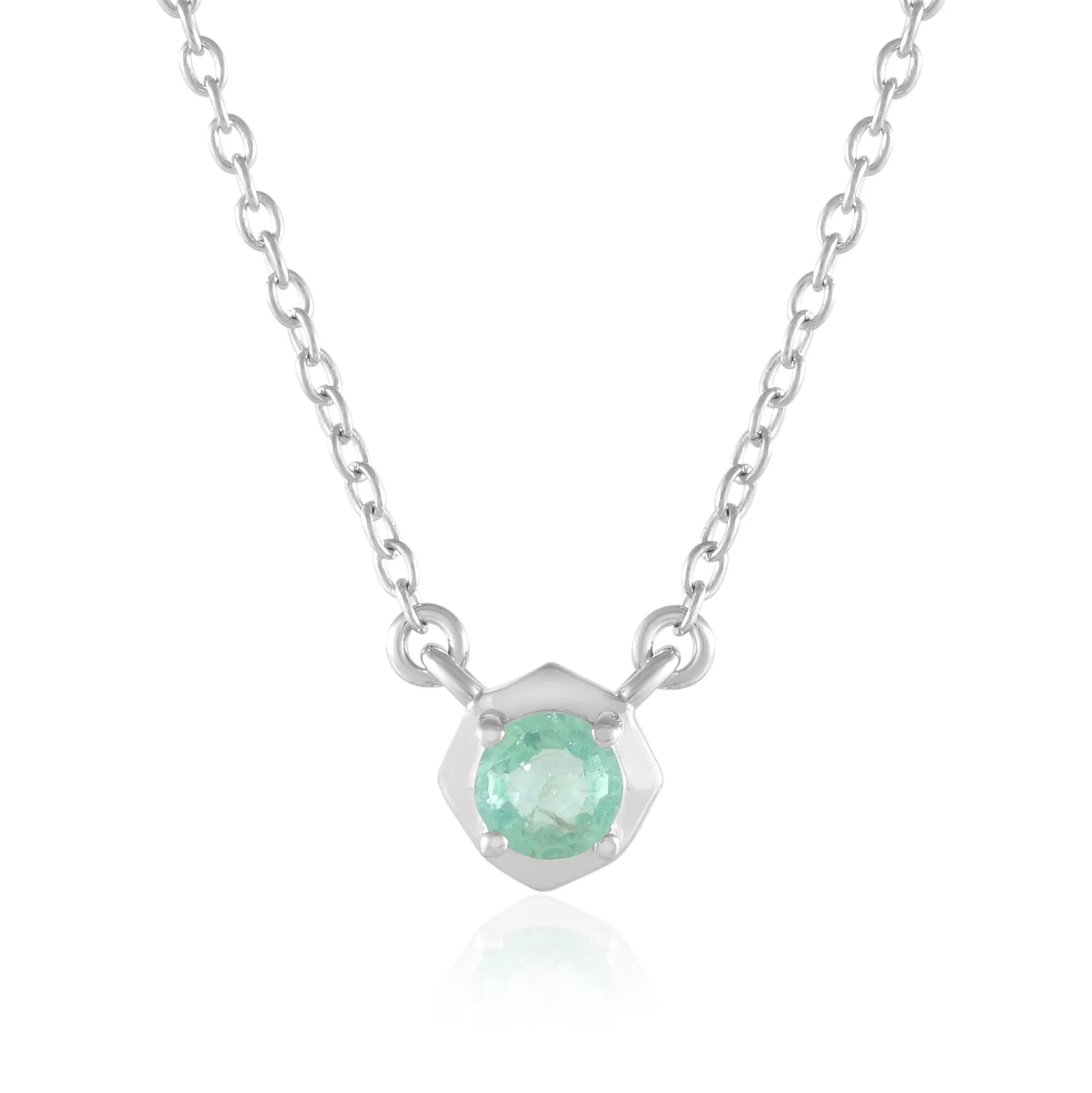 Russischer Smaragd-Silbercollier