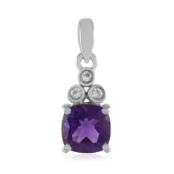 Sambia-Amethyst-Silberanhänger