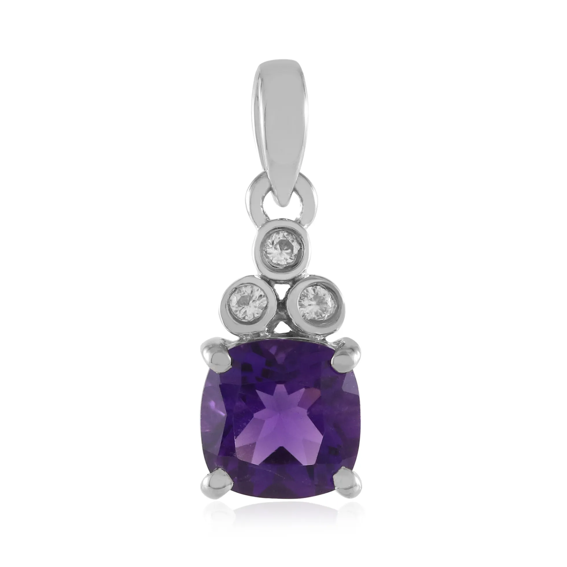 Sambia-Amethyst-Silberanhänger