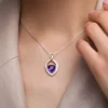 Sambia-Amethyst-Silberanhänger